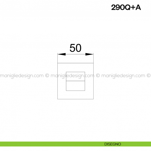 Nottolino per porta 290 Poggi Mariani su rosetta quadrata Vis disegno