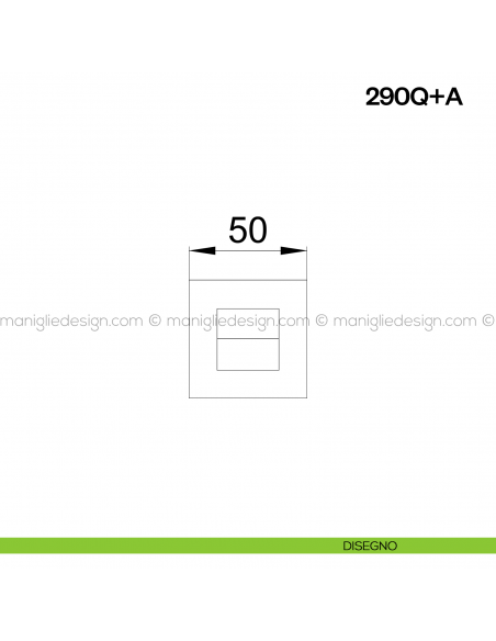 Nottolino per porta 290 Poggi Mariani su rosetta quadrata Vis disegno