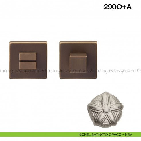 Nottolino per porta 290 Poggi Mariani su rosetta quadrata Vis nickel satinato opaco - NSV