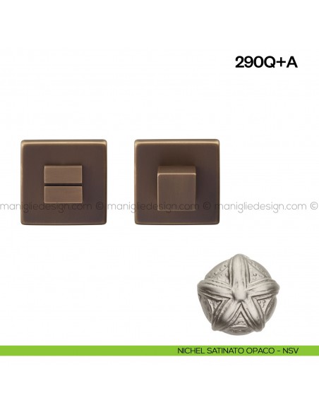 Nottolino per porta 290 Poggi Mariani su rosetta quadrata Vis nickel satinato opaco - NSV