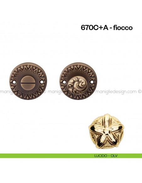 Nottolino per porta 670 Poggi Mariani su rosetta Damasco lucido - OLV