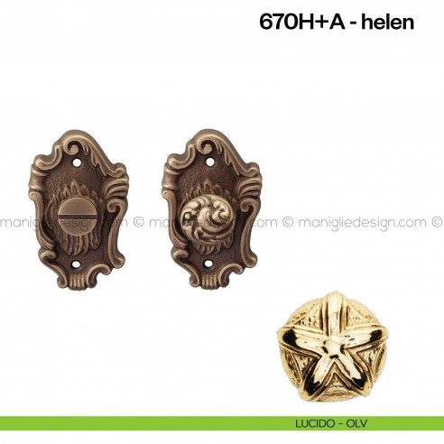 Nottolino per porta 670 Poggi Mariani su rosetta artistica Helen lucido - OLV