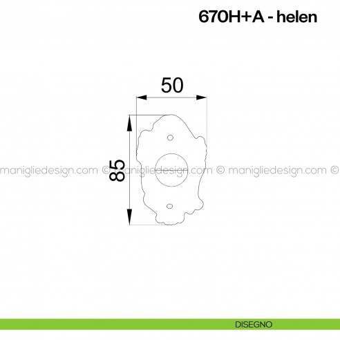 Nottolino per porta 670 Poggi Mariani su rosetta artistica Helen disegno