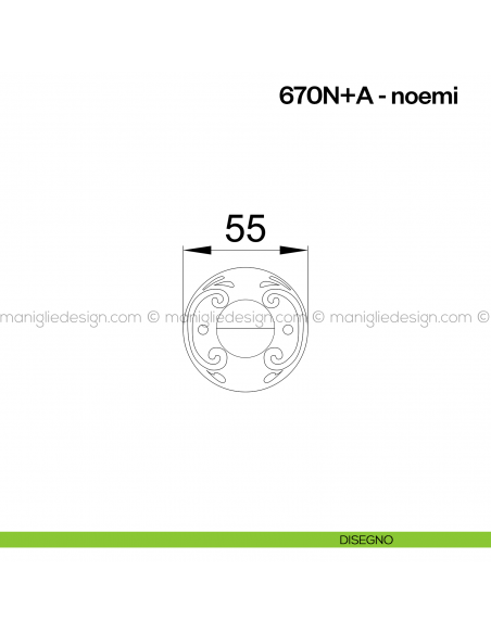 Nottolino per porta 670 Poggi Mariani su rosetta Noemi disegno