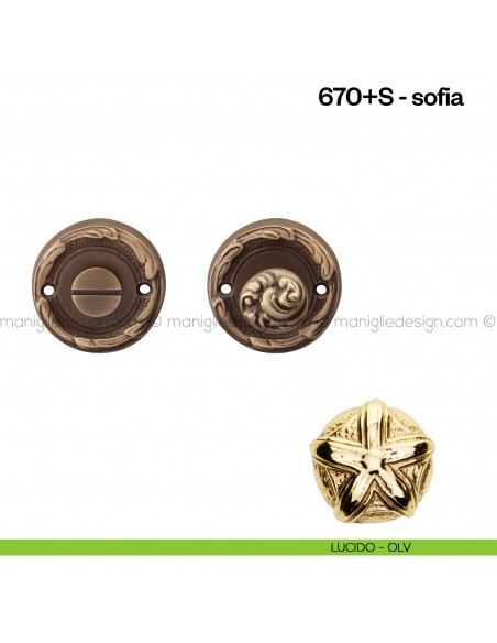 Nottolino per porta 670 Poggi Mariani su rosetta Sofia lucido - OLV