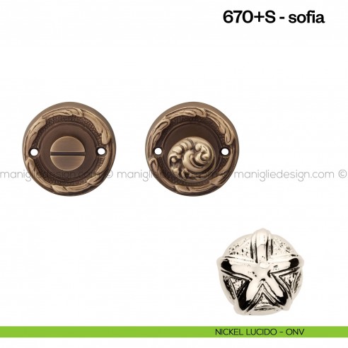 Nottolino per porta 670 Poggi Mariani su rosetta Sofia nickel lucido - ONV