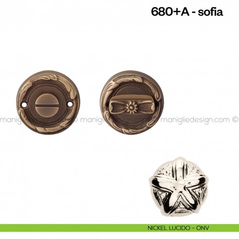 Nottolino per porta 680 Poggi Mariani su rosetta Sofia nickel lucido - ONV