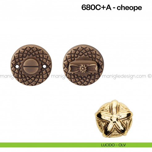 Nottolino per porta 680 Poggi Mariani su rosetta Cheope lucido - OLV