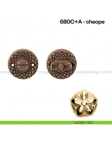 Nottolino per porta 680 Poggi Mariani su rosetta Cheope lucido - OLV