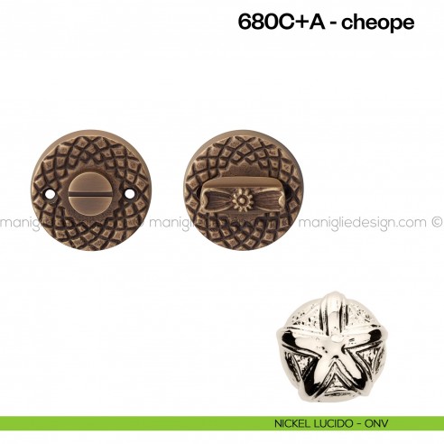 Nottolino per porta 680 Poggi Mariani su rosetta Cheope nickel lucido - ONV