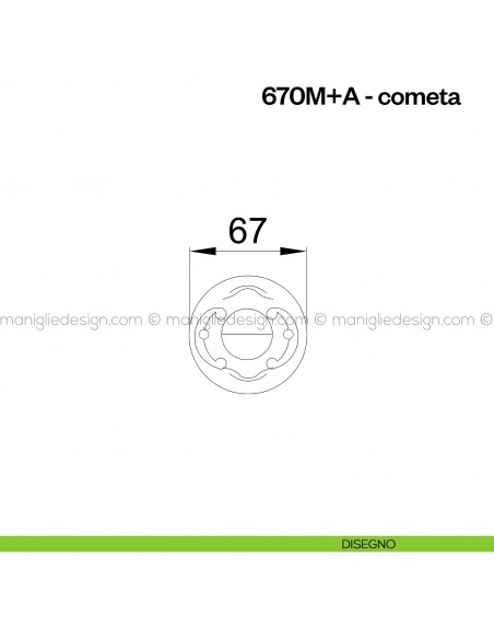 Nottolino per porta 680 Poggi Mariani su rosetta Cometa disegno