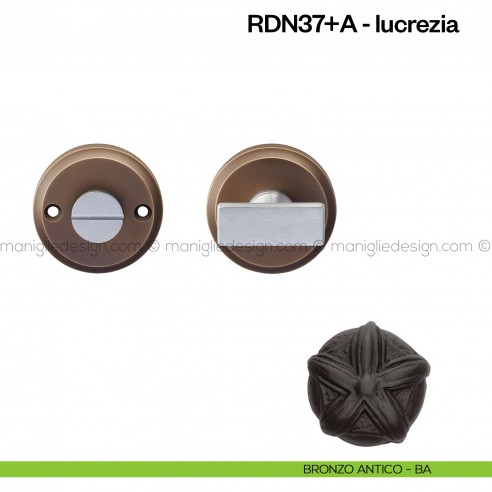 Nottolino per porta RDN Poggi Mariani su rosetta Aurora bronzo antico - BA