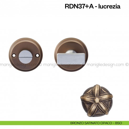 Nottolino per porta RDN Poggi Mariani su rosetta Aurora bronzo satinato opaco - BSO