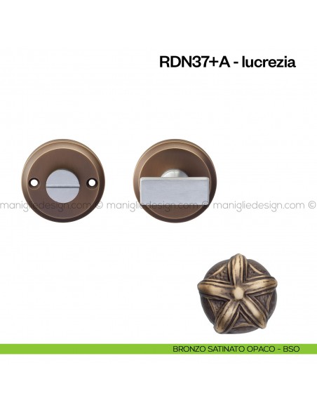 Nottolino per porta RDN Poggi Mariani su rosetta Aurora bronzo satinato opaco - BSO