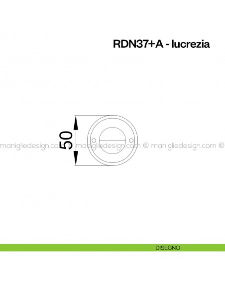Nottolino per porta RDN Poggi Mariani su rosetta Aurora disegno