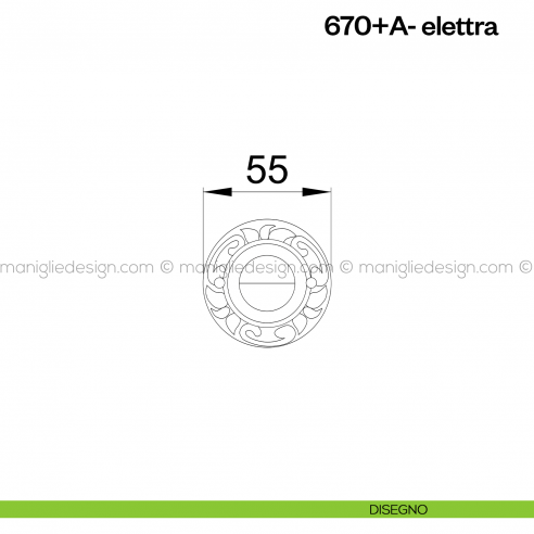 Nottolino per porta 670 Poggi Mariani su rosetta Elettra disegno