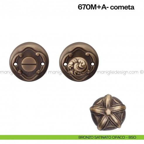 Nottolino per porta 670 Poggi Mariani su rosetta Cometa bronzo satinato opaco - BSO