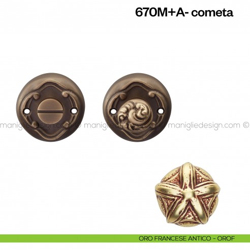 Nottolino per porta 670 Poggi Mariani su rosetta Cometa oro francese antico - OROF