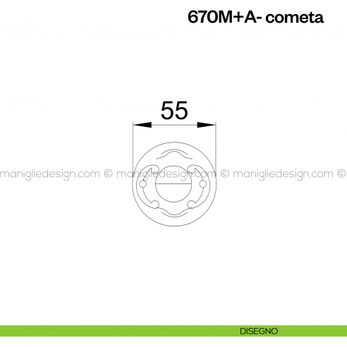Nottolino per porta 670 Poggi Mariani su rosetta Cometa disegno