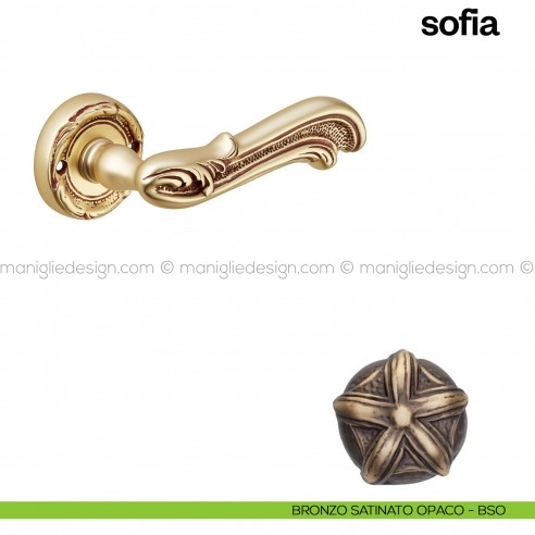 Maniglia per porta Sofia Poggi Mariani con rosetta tonda bronzo satinato opaco - BSO