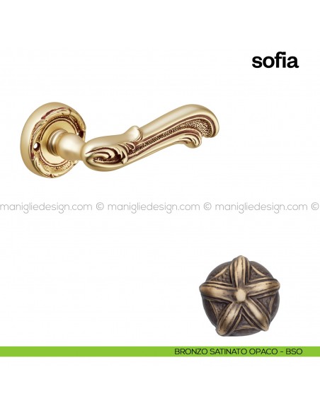 Maniglia per porta Sofia Poggi Mariani con rosetta tonda bronzo satinato opaco - BSO