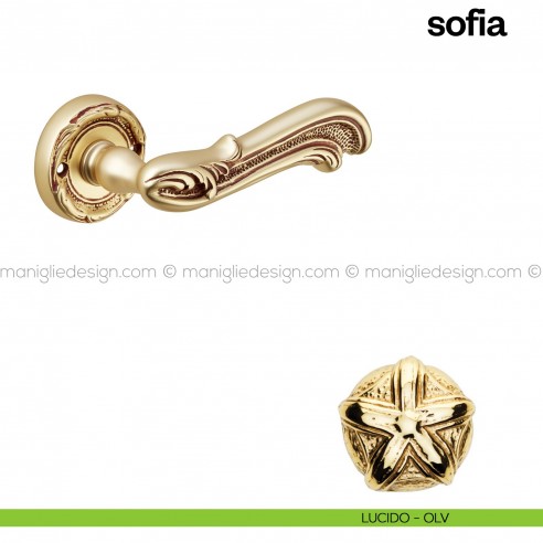 Maniglia per porta Sofia Poggi Mariani con rosetta tonda lucido - OLV