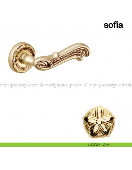 Maniglia per porta Sofia Poggi Mariani con rosetta tonda lucido - OLV