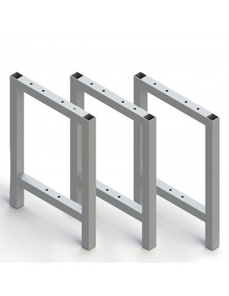 Emuca Gambe laterali per panca per spogliatoi, alluminio, anodizzato opaco, 3 un.