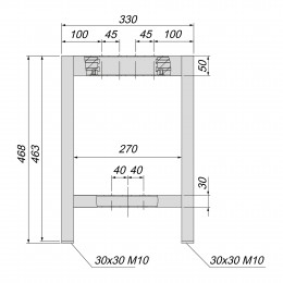 Emuca Gambe laterali per panca per spogliatoi, alluminio, anodizzato opaco, 3 un. 2