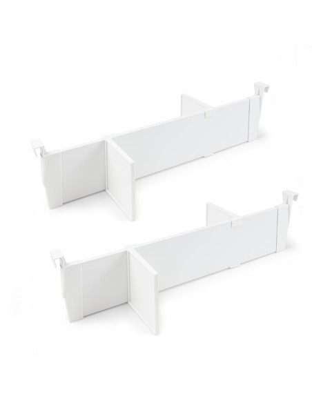 Emuca Set di divisori per interni dei casseti Vertex-Concept, 600, Verniciato bianco, Tecnoplastica e Alluminio