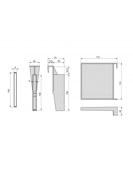 Emuca Set di divisori per interni dei casseti Vertex-Concept, 600, Verniciato bianco, Tecnoplastica e Alluminio
