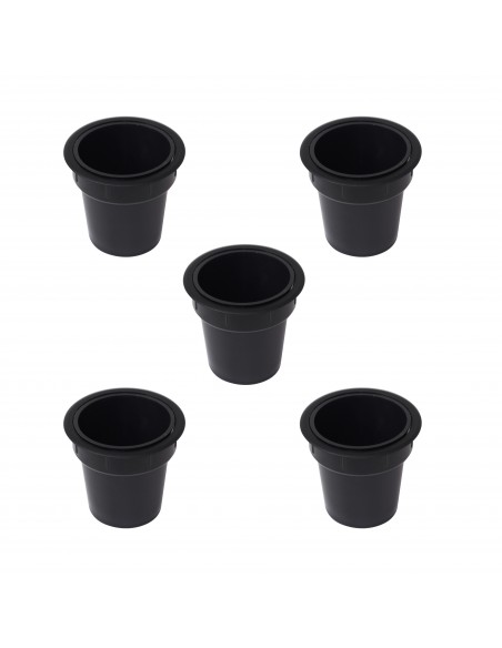 Emuca Accessorio porta oggetti Pot, 5 UN, Plastica nera, Tecnoplastica