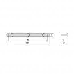Emuca Appendiabiti da parete Hamilton, Nichel satinado, Acciaio 2