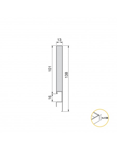 Emuca Cassetto esterno Concept 50 kg altezza 138 mm, 138, Verniciato bianco, Acciaio