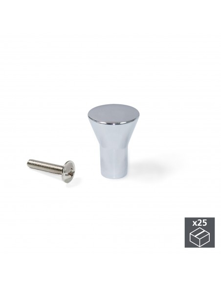 Emuca Pomolo per mobile, D. 16 mm, Zama, Cromo, 25 u.