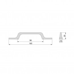 Emuca Maniglie per mobile, interasse 96 mm, Alluminio, Grigio scuro, 25 u. 2