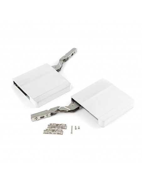 Emuca Braccetto per ante a ribalta verso l'alto Agile, 1800 - 3500, Plastica bianca, Acciaio e Tecnoplastica