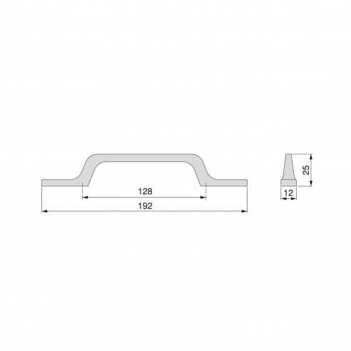 Emuca Maniglie per mobile, interasse 128 mm, Alluminio, Grigio scuro, 25 u.