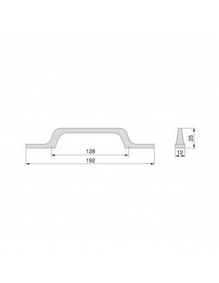 Emuca Maniglie per mobile, interasse 128 mm, Alluminio, Grigio scuro, 25 u.