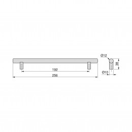 Emuca Maniglie per mobile, interasse 192 mm, Acciaio inossidabile cavo, Verniciato nero, 20 u. 2