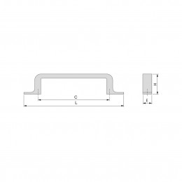 Emuca Maniglie per mobile, interasse 128 mm, Zama, Color Titanio, 20 u. 2