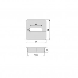 Emuca Pressacavo Plastwin per tavolo, Plastica bianca, Tecnoplastica 2