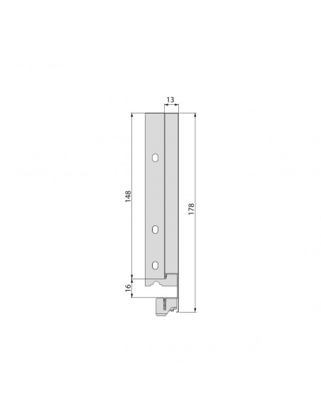 Emuca Cassetto esterno Vertex 40 kg altezza 178 mm, 500, Grigio antracite, Acciaio