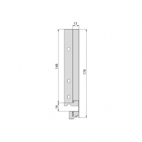 Emuca Cassetto esterno Vertex 40 kg altezza 178 mm, 350, Grigio antracite, Acciaio