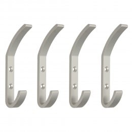 Emuca Appendiabiti da parete Nelson, 3, Anodizzato opaco, Alluminio