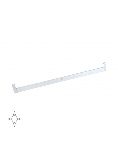Emuca Barra appendiabili per armadi Polux con luce LED con sensore di movimento, 1.008, Anodizzato opaco
