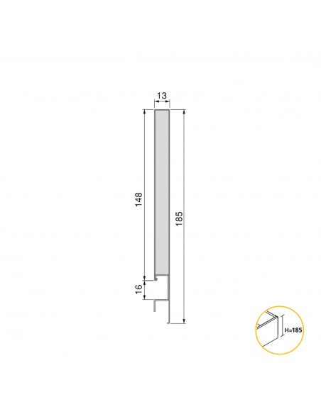 Emuca Cassetto esterno Concept 30 kg altezza 185 mm, 450, Grigio antracite, Acciaio