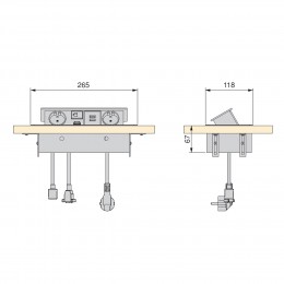 Emuca Multipresa Atom 26 per scrivania, EU, Verniciato alluminio, Acciaio e Tecnoplastica e Zama 2