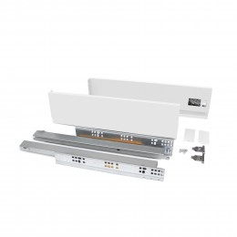 Emuca Cassetto esterno Vertex 40 kg altezza 93 mm, 500, Verniciato bianco, Acciaio