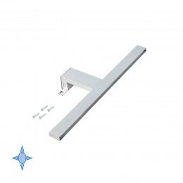 Emuca Applique LED per specchio di bagno, 450 mm, IP44, luce bianca fredda, Alluminio e Plastica, Cromo